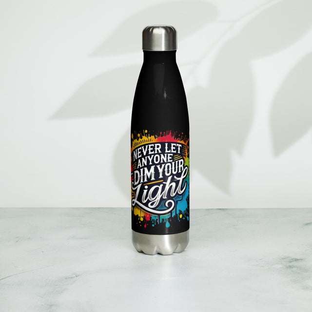 Stainless steel water bottle Never let anyone dim your light | Aether Krest