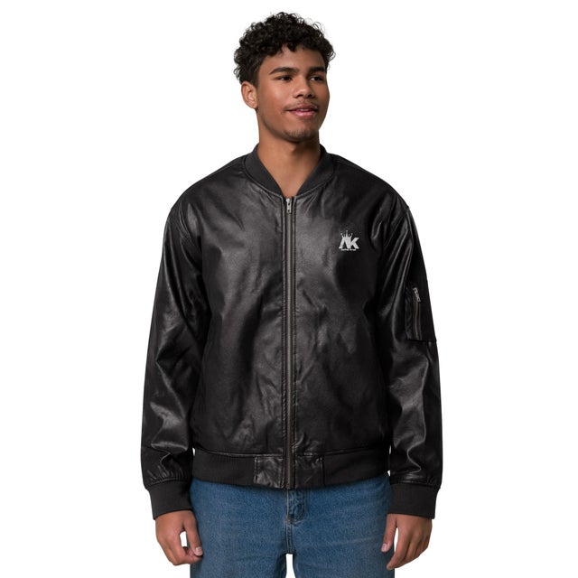 Men Leather Bomber Jacket Aether Krest
