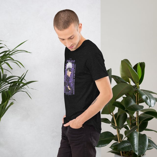 Satoru gojo jujutsu kaisen men t-shirt purple design